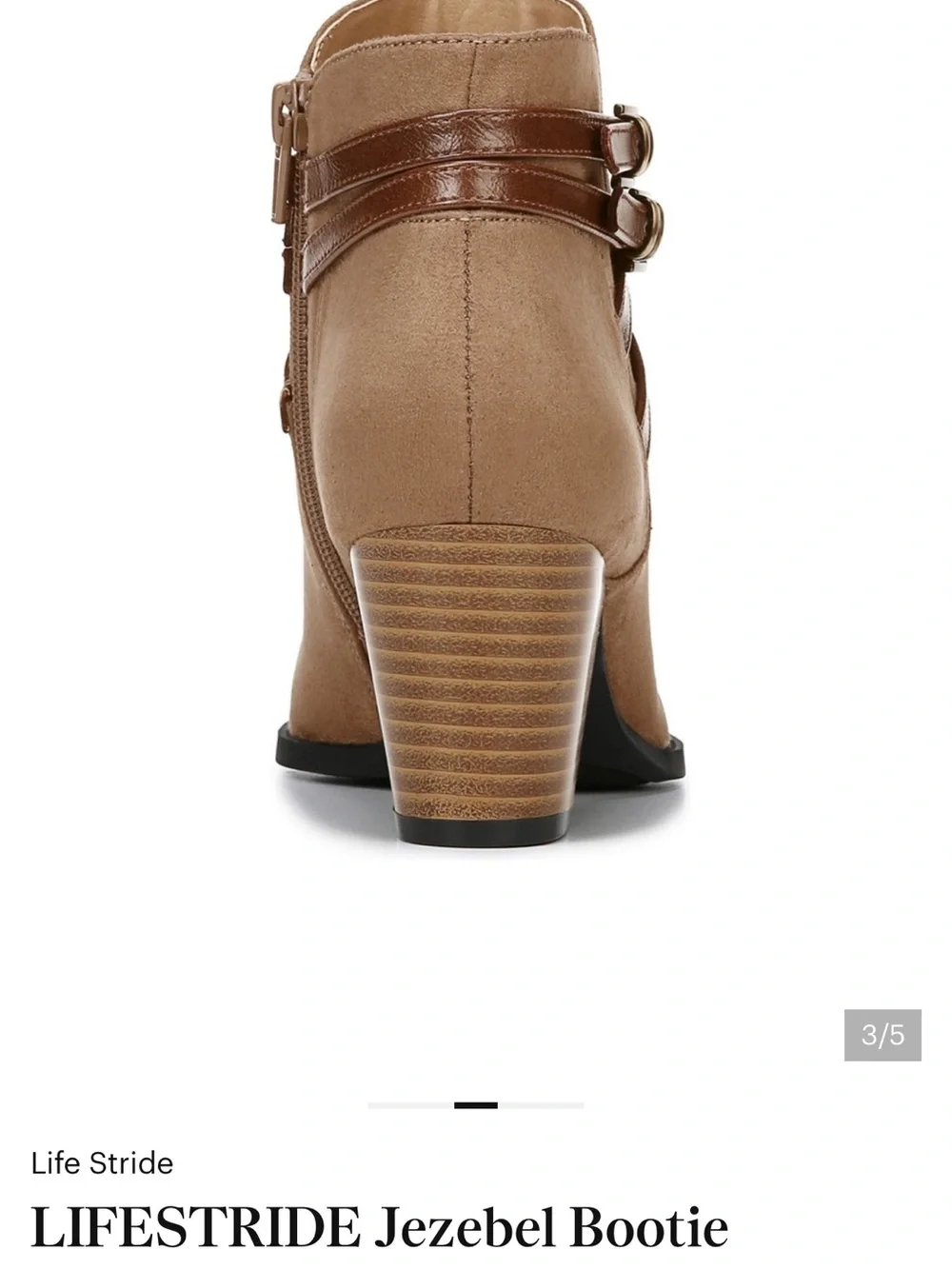 NWOB LIfe Stride Jezebel Tan Ankle Booties Size 11W